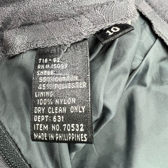 Exec Collection US 10 VINTAGE Y2K Gray Purple Jacquard Blazer Skirt Suit Set - Picture 13 of 13